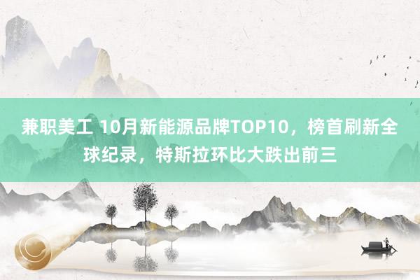 兼职美工 10月新能源品牌TOP10，榜首刷新全球纪录，特斯拉环比大跌出前三